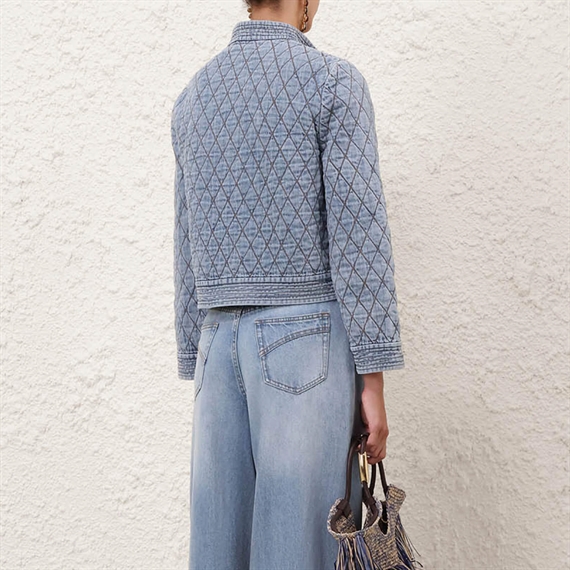 Zimmermann Indra Denim Quilted Jakke, Skylark